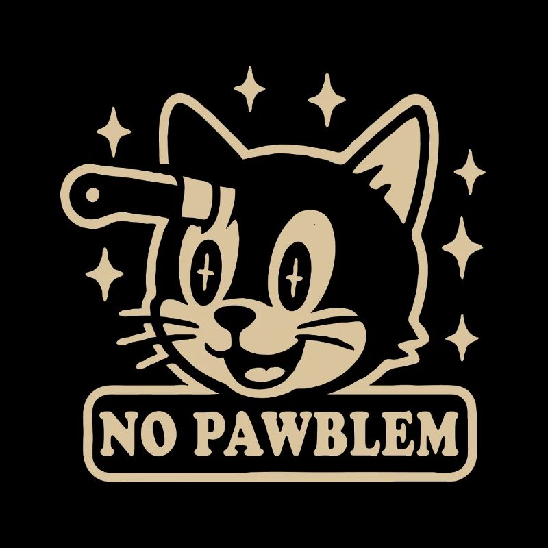Vintage chat pas de pawblem drôle chat jeu de mots