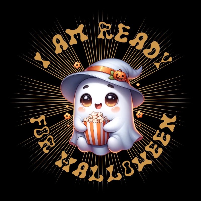 Charme de sorcière fantôme mignon dans le style d’Halloween