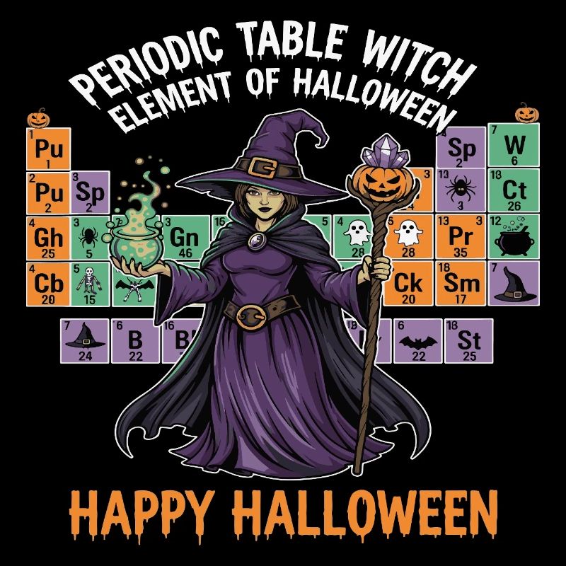 Halloween Witch and Periodic Table Design