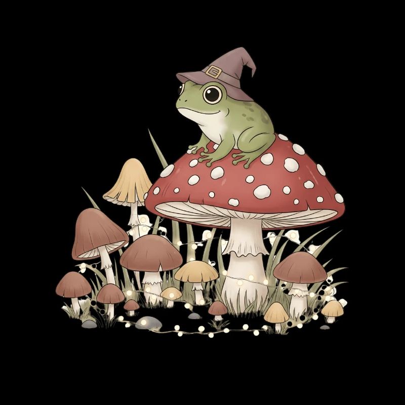 Magicien champignon avec grenouille