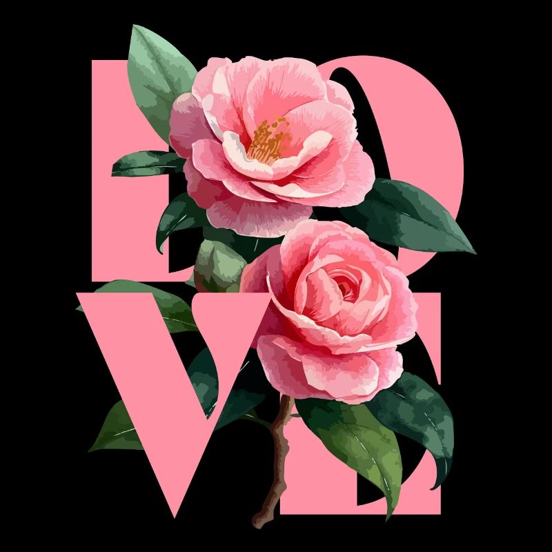Elegant Camelia Pink Floral Composition