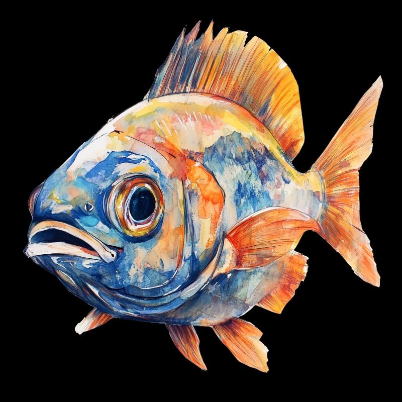 Aquarelle Poisson Couleur Explosion