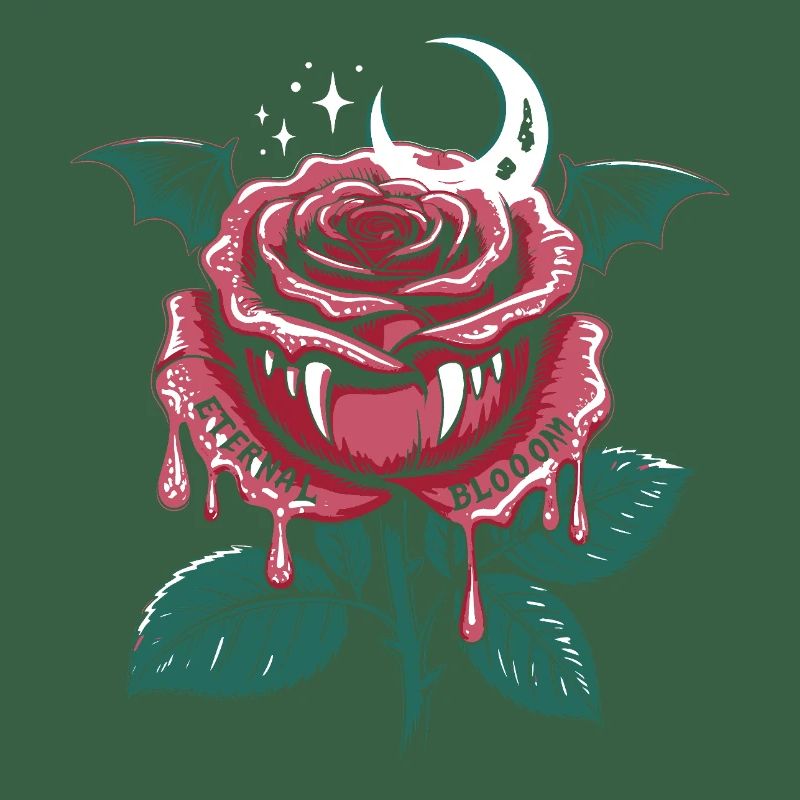 Vampire Rose Gothique avec Lune