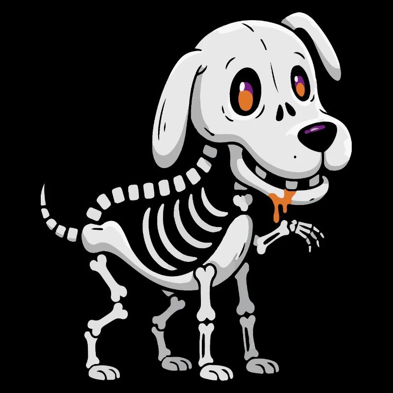 Skeletal Pup Cartoon
