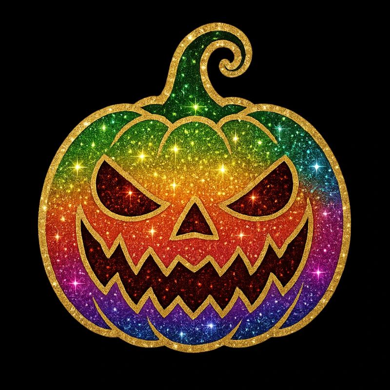 Rainbow Glitter Pumpkin Halloween