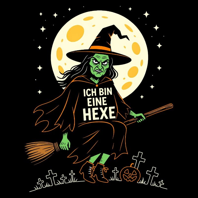Costume de sorcière Halloween Genêt effrayant Lune Carnaval