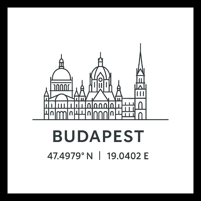 Budapest Linienkunst Silhouette Wahrzeichen