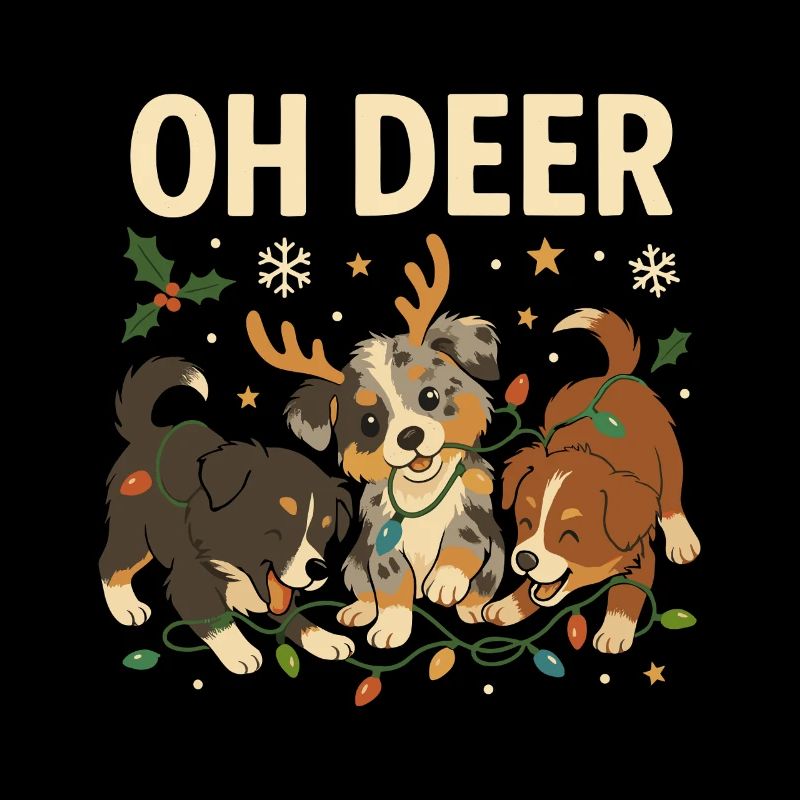 Cute Australian Shepherd Christmas Design