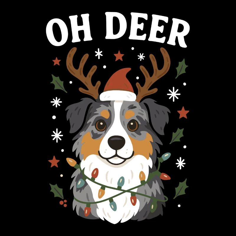 Cute Australian Shepherd Christmas Design