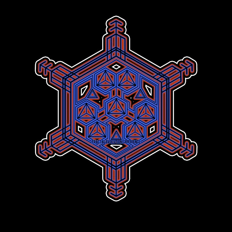 Expérience d’évolution fractale Motif hexagone étoile