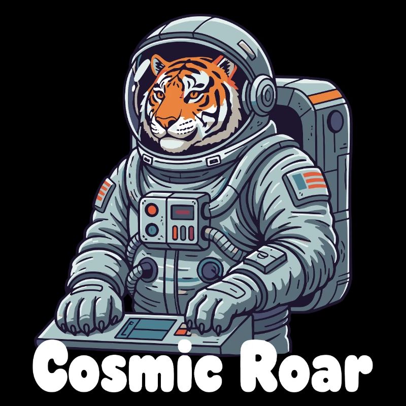 Tigre cosmique en combinaison spatiale