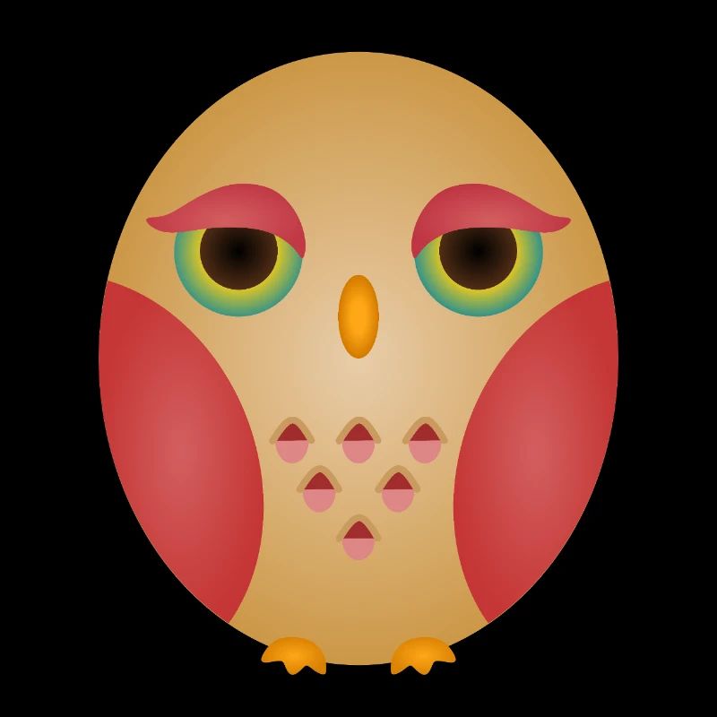 Gradient Owl Face in Cozy Tones