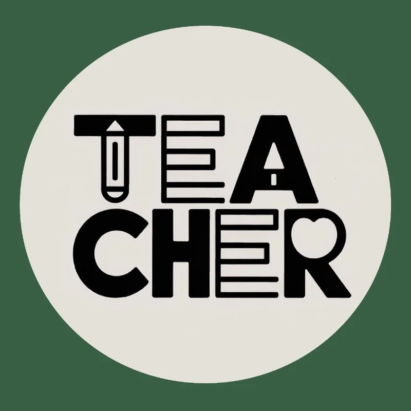 Teacher design with pencil typography