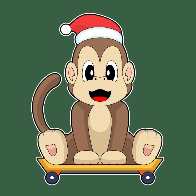 Planche à roulettes de Noël Monkey