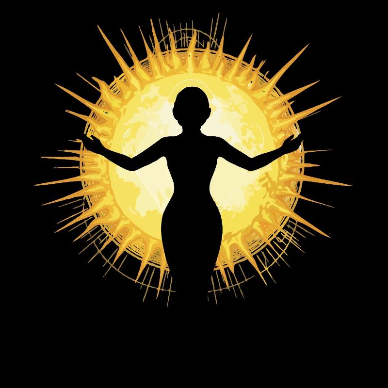 Femme embrassant le soleil