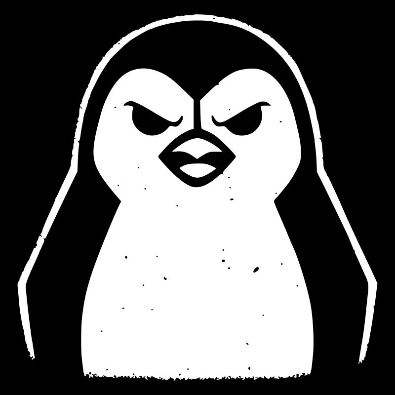 penguin stencil grunge minimalist-vector Linux