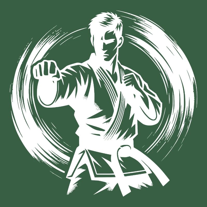 Silhouette de Karaté Parfaite en Combat Dynamique