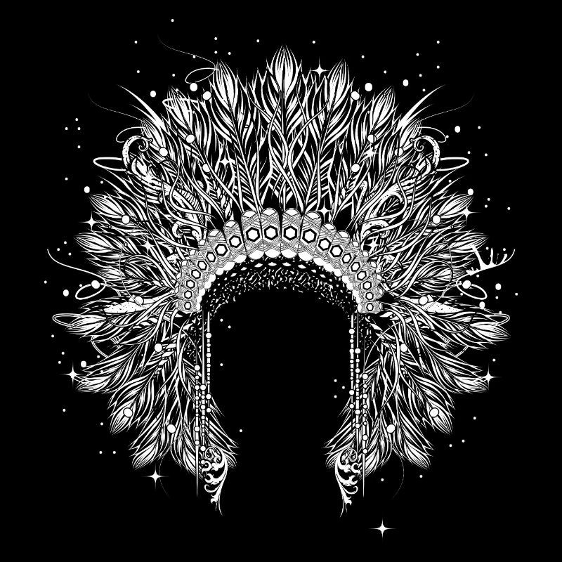 Magnificent feather headdress – detailed artwork