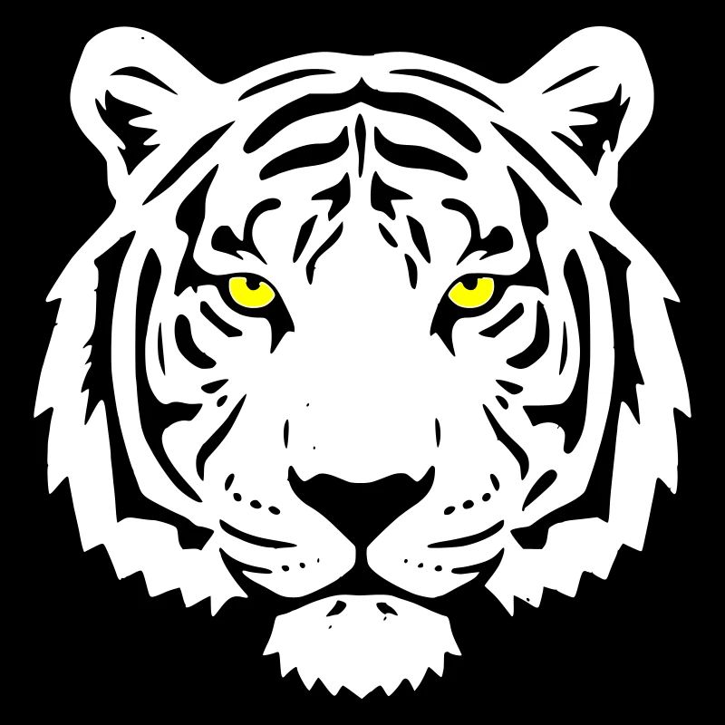 Tiger Head Yellow Eyes Big Cat Vector