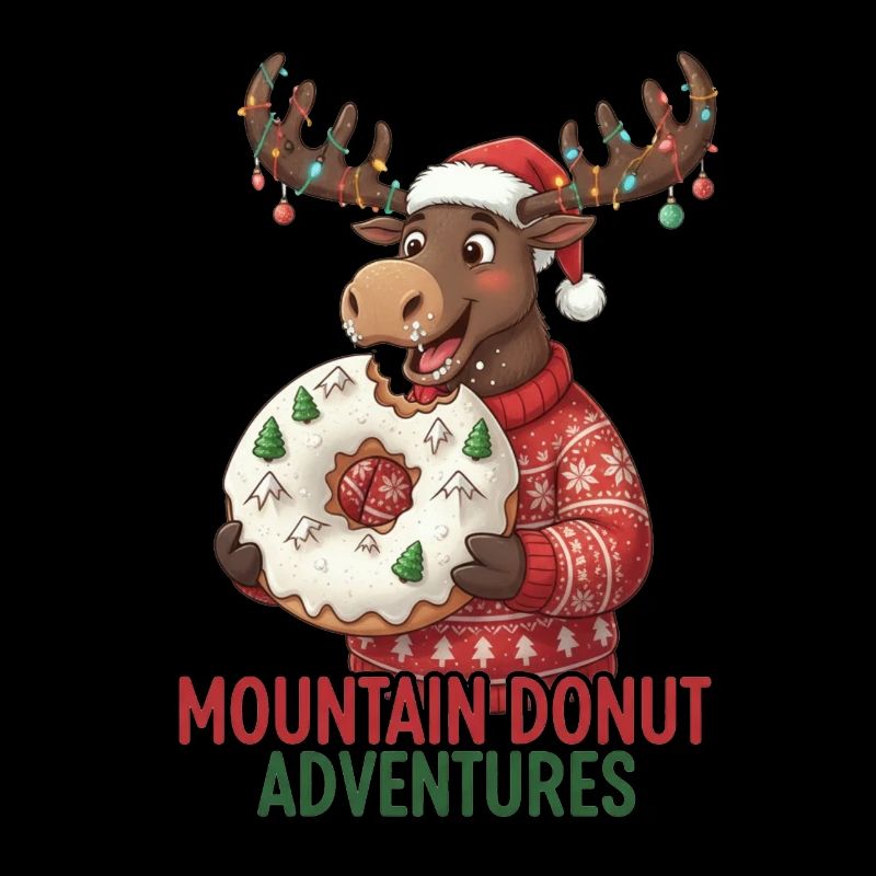 Christmas - Funny Moose - Winter Donut