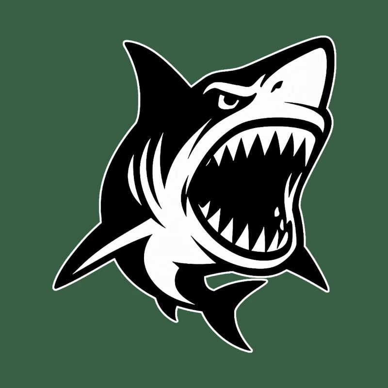 Requin à la bouche ouverte montrant les dents