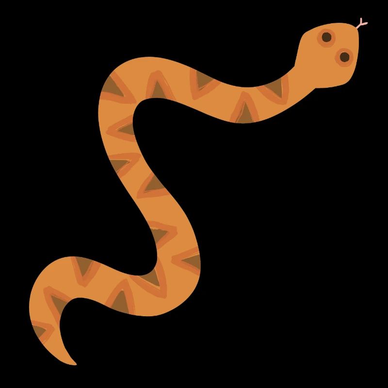Illustration du serpent en zigzag orange