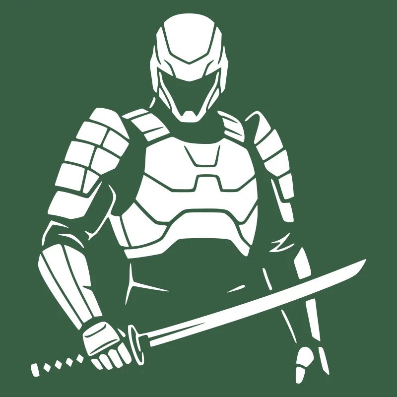 Cyberpunk Samurai Robot Warrior Vector
