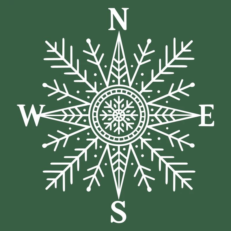 Compass with snowflake – Nordic design