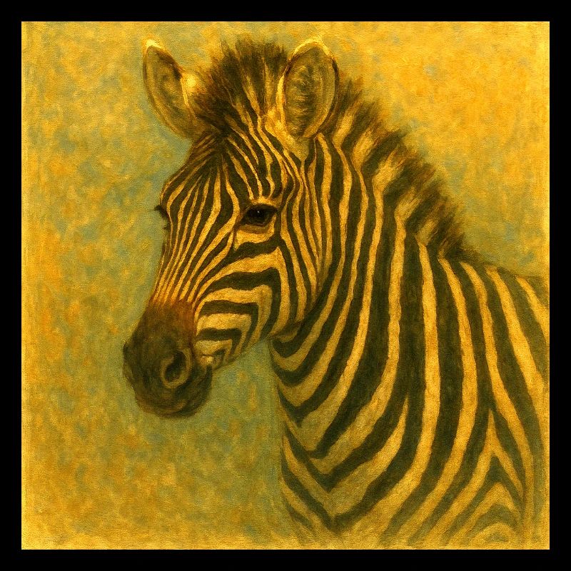 Zebra in golden tones