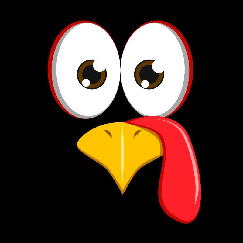 Visage de dinde de dessin animé mignon, drôle Holida de Thanksgiving
