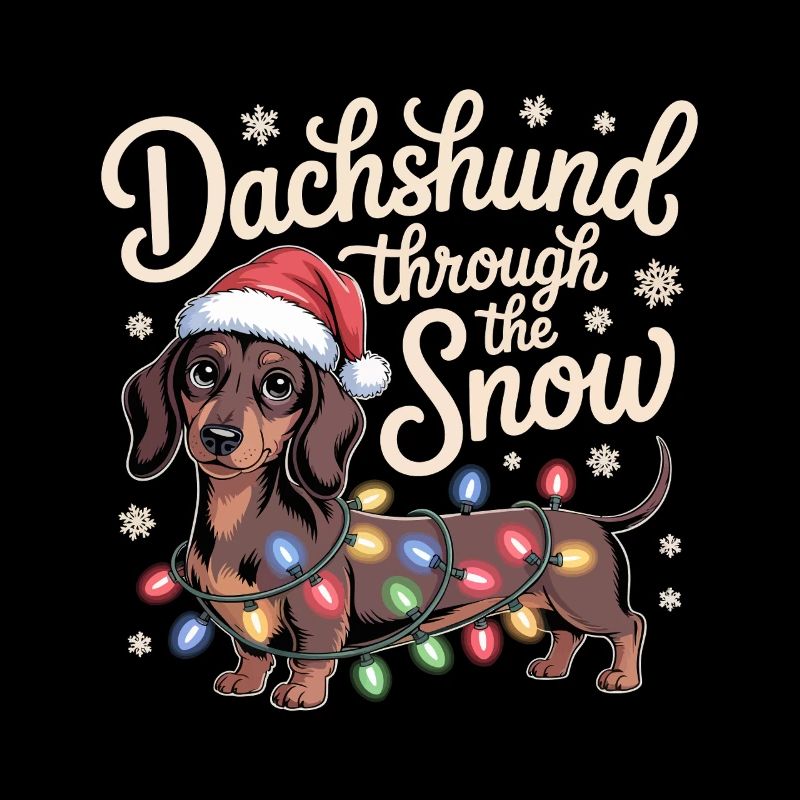 Weihnachtsdackel durch den Schnee
