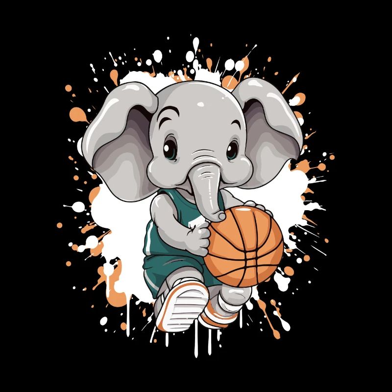 Basketball Elefant Comic