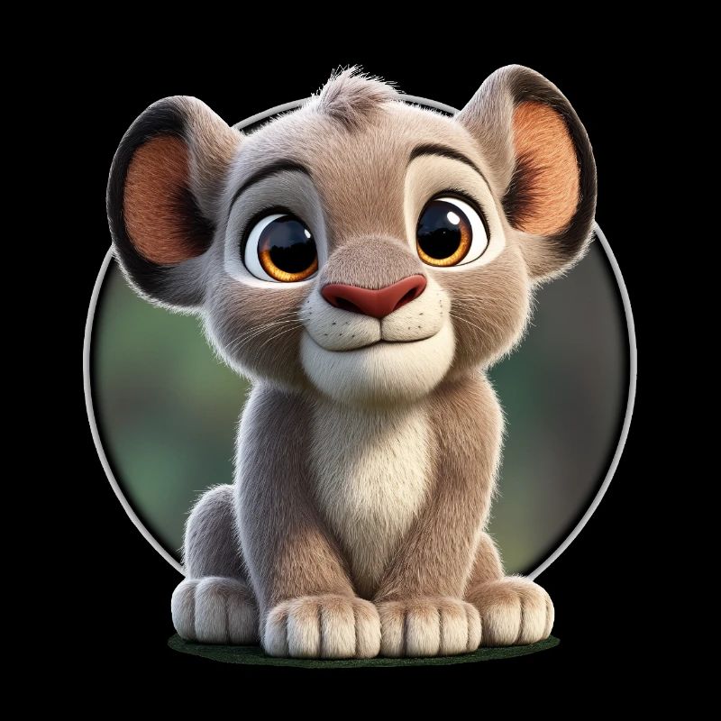 Dessin animé mignon de bébé lionceau
