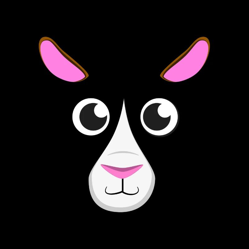 Visage de cochon d’Inde dessiné animé mignon, simple animal de compagnie minimaliste