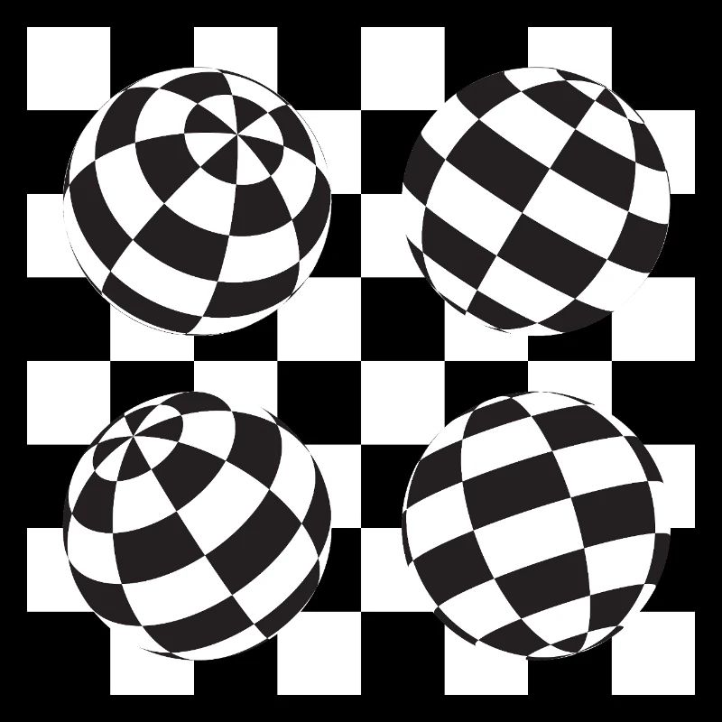 Kugelförmige karierte Illusion