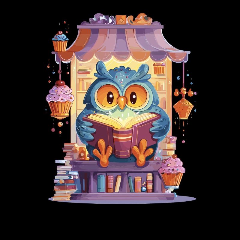 Lese Eule im Kuchenmarkt