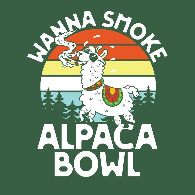 Alpaca Bowl Sunset Retro Forest