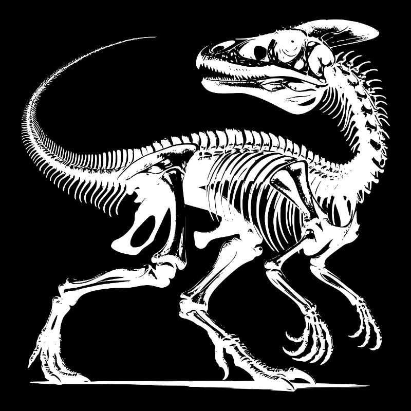 Dinosaurier Raptor mit Rückgrat Knochen