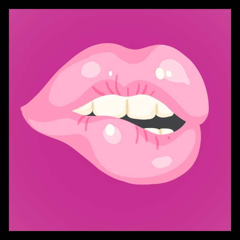 Glänzender pinker Lippenbiss auf Magenta