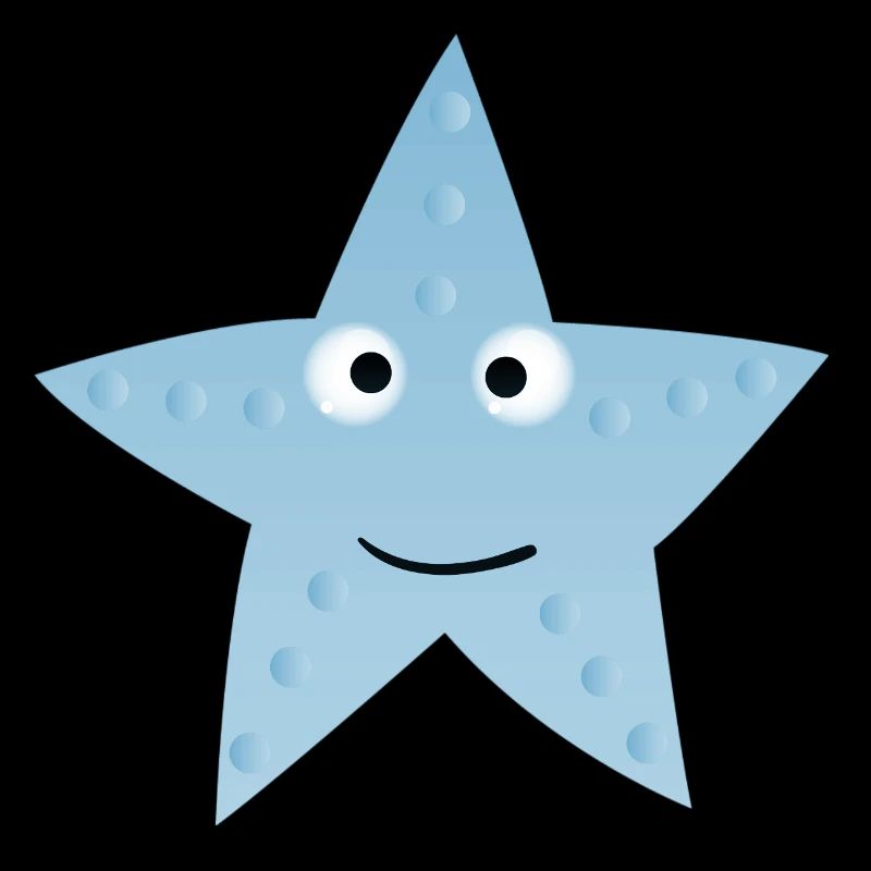 Kawaii Blauer Stern mit Gesicht