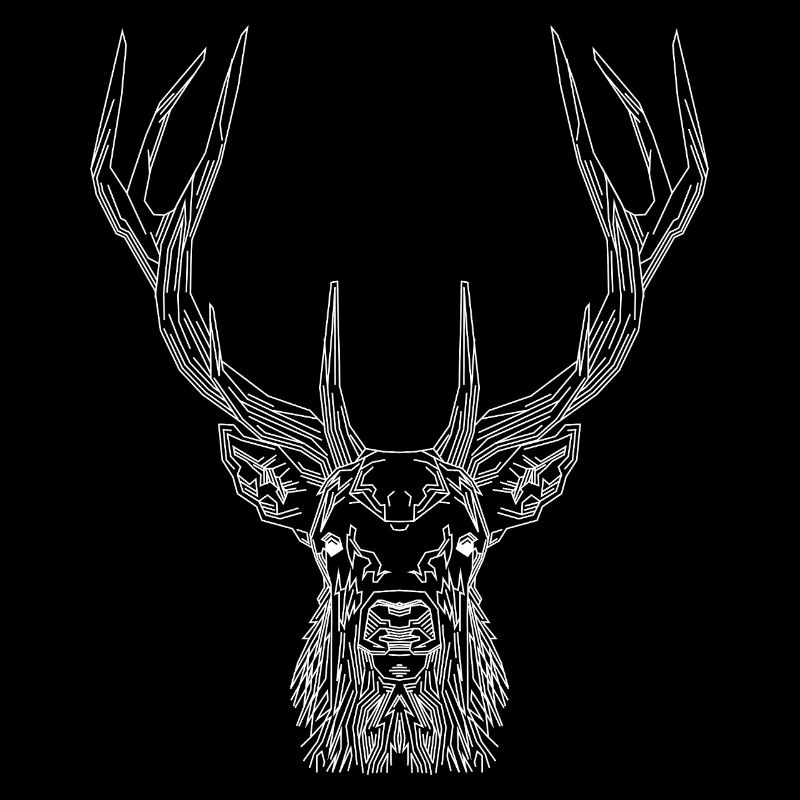 Tech Deer – Geometric Deer in White