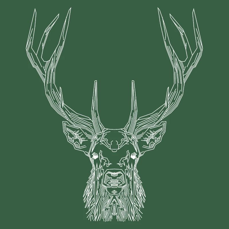 Tech Deer – Geometric Deer in White