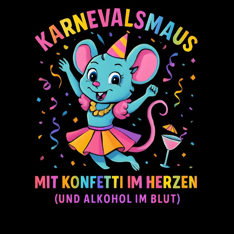Carnaval : Souris Confettis en Cœur de Carnaval