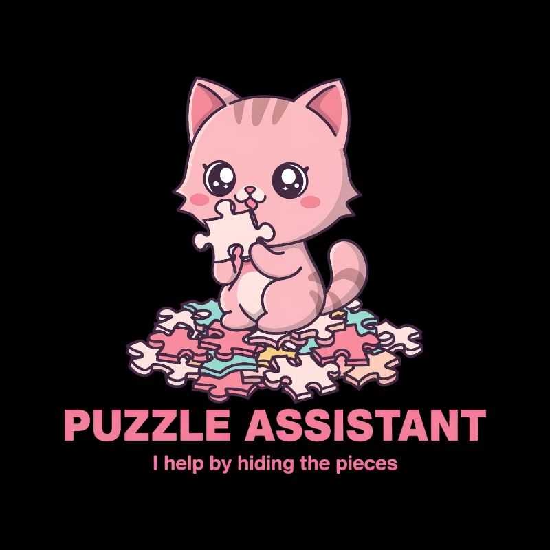 Aide au puzzle et citation pour chat