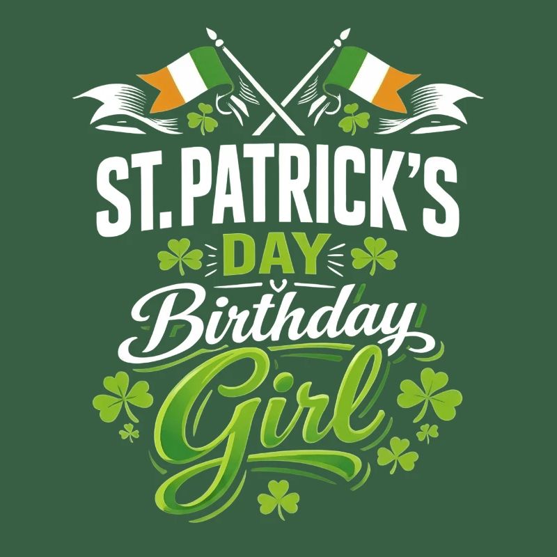 St. Patricks Day Geburtstagsmädchen Clover Irish March