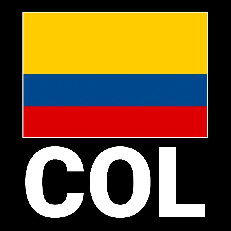 Colombia flag with abbreviation COL