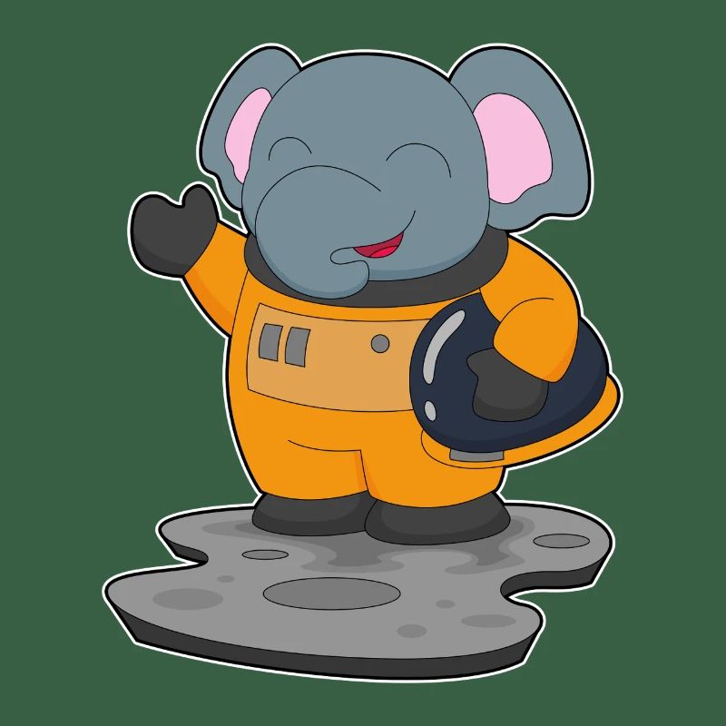 Astronaute éléphant spatial
