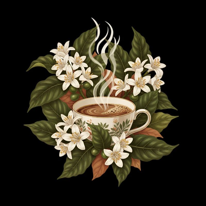 Kaffee Tasse Blumen Botanik
