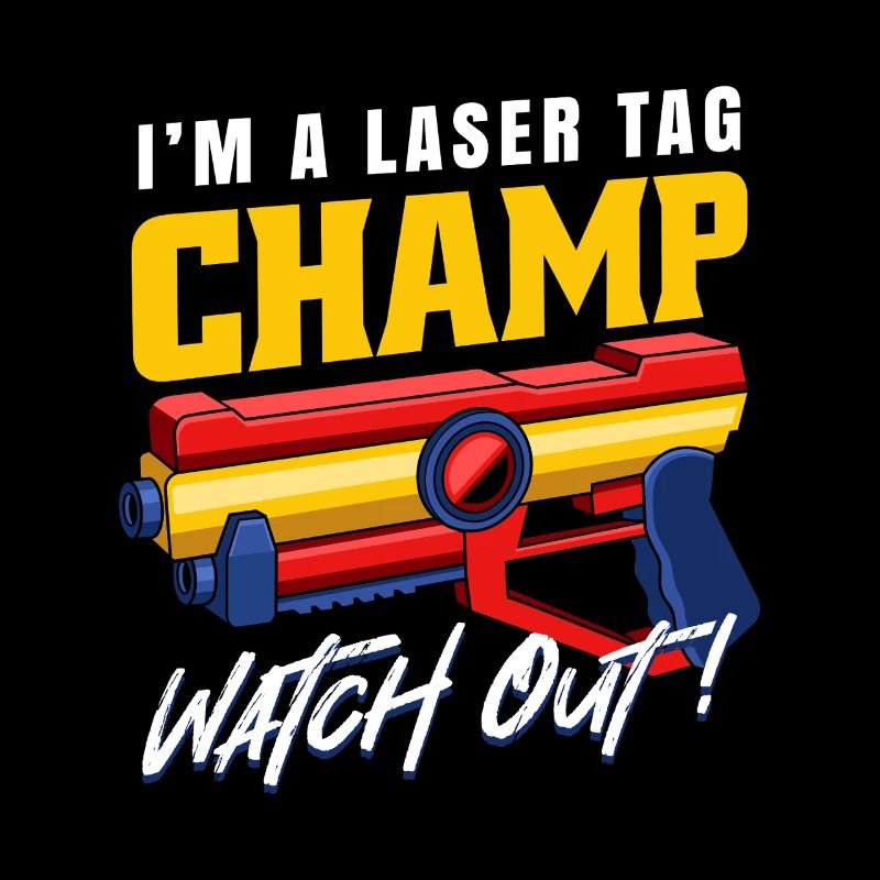 Champion de laser tag Attention Graphique Blaster drôle