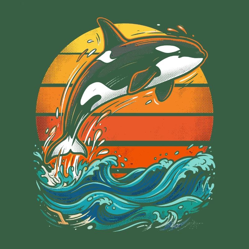 Orca at sunset